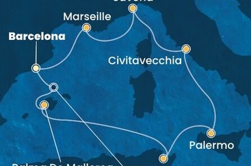 Španělsko, Tunisko, Itálie, Francie z Barcelony na lodi Costa Toscana Španělsko, Tunisko, Itálie, Francie z Barcelony na lodi Costa Toscana