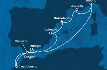 Španělsko, Francie, Itálie, Maroko, Velká Británie z Barcelony na lodi Costa Fortuna