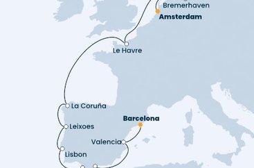 Španělsko, Portugalsko, Francie, Německo, Nizozemsko z Barcelony na lodi Costa Favolosa
