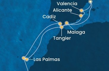 Španělsko, Maroko z Barcelony na lodi Costa Toscana