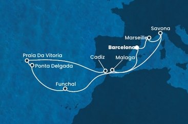 Španělsko, Francie, Itálie, Portugalsko z Barcelony na lodi Costa Fascinosa