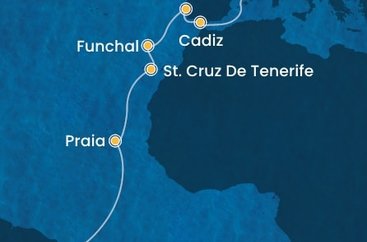 Španělsko, Portugalsko, Kapverdy, Brazílie z Barcelony na lodi Costa Favolosa