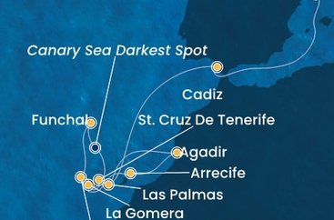 Španělsko, La Gomera, Maroko, Portugalsko z Barcelony na lodi Costa Fortuna