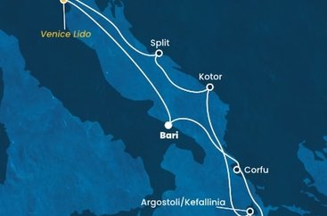 Itálie, Řecko, Černá Hora, Chorvatsko,  z Bari na lodi Costa Deliziosa