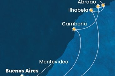Argentina, Uruguay, Brazílie z Buenos Aires na lodi Costa Favolosa