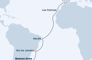Argentina, Brazílie, Španělsko z Buenos Aires na lodi Costa Fascinosa