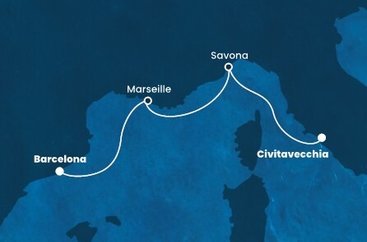 Itálie, Francie, Španělsko z Civitavecchia na lodi Costa Toscana