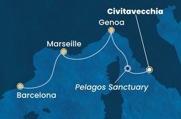 Itálie, Francie, Španělsko z Civitavecchia na lodi Costa Smeralda