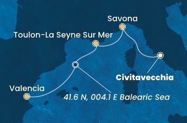 Itálie, Francie, Španělsko z Civitavecchia na lodi Costa Pacifica