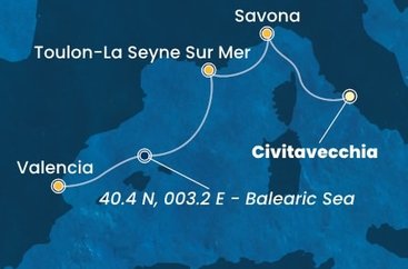 Itálie, Francie, Španělsko z Civitavecchia na lodi Costa Pacifica