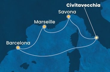 Itálie, Francie, Španělsko z Civitavecchia na lodi Costa Smeralda