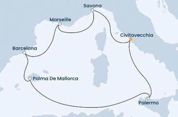 Itálie, Francie, Španělsko z Civitavecchia na lodi Costa Smeralda