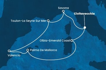 Itálie, Francie, Španělsko z Civitavecchia na lodi Costa Pacifica