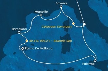 Itálie, Francie, Španělsko z Civitavecchia na lodi Costa Toscana