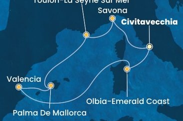 Itálie, Francie, Španělsko z Civitavecchia na lodi Costa Pacifica