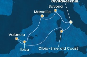Itálie, Francie, Španělsko z Civitavecchia na lodi Costa Pacifica