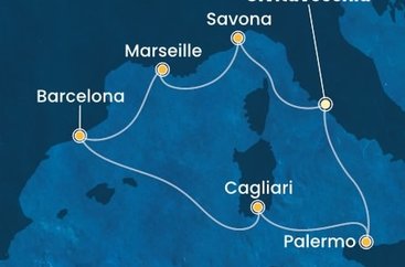 Itálie, Francie, Španělsko z Civitavecchia na lodi Costa Smeralda