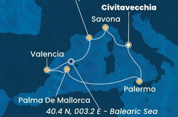 Itálie, Francie, Španělsko z Civitavecchia na lodi Costa Pacifica