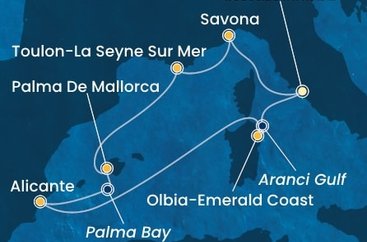Itálie, Francie, Španělsko z Civitavecchia na lodi Costa Pacifica