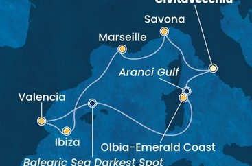 Itálie, Francie, Španělsko z Civitavecchia na lodi Costa Pacifica