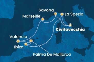 Itálie, Francie, Španělsko z Civitavecchia na lodi Costa Pacifica