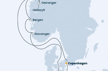 Dánsko, Norsko, Německo z Kodaně na lodi Costa Firenze