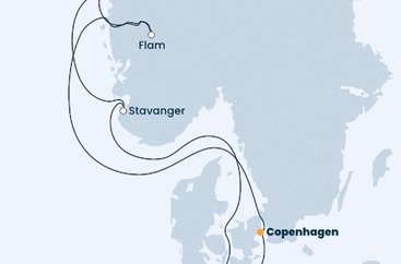 Dánsko, Norsko, Zámořský departement Francie, Německo z Kodaně na lodi Costa Firenze