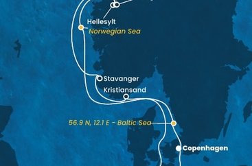 Dánsko, , Norsko, Německo z Kodaně na lodi Costa Diadema