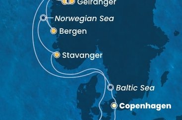 Dánsko, Norsko, Německo z Kodaně na lodi Costa Diadema