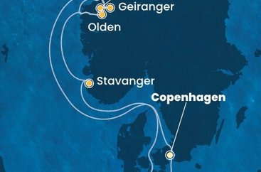 Dánsko, Norsko, Německo z Kodaně na lodi Costa Diadema