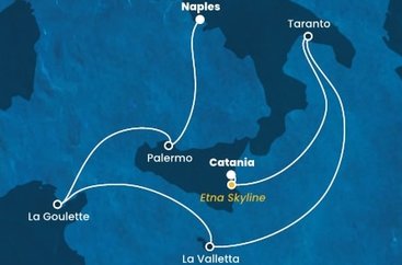 Itálie, , Malta, Tunisko z Katánie na lodi Costa Fascinosa