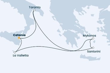 Itálie, Malta, Řecko z Katánie na lodi Costa Pacifica