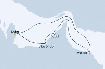 Katar, Omán, Spojené arabské emiráty z Dohy na lodi Costa Toscana