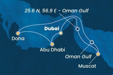 Spojené arabské emiráty, Omán, , Katar z Dubaje na lodi Costa Toscana