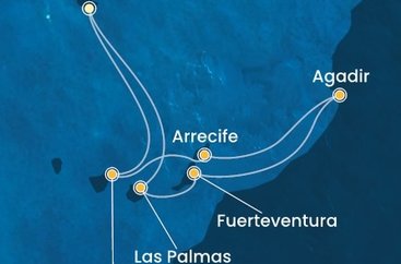 Portugalsko, Španělsko, Maroko z Funchalu na lodi Costa Fortuna