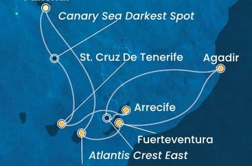 Madeira, Tenerife, Španělsko, Maroko, Gran Canaria z Funchalu na lodi Costa Fortuna