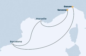 Itálie, Španělsko, Francie z Janova na lodi Costa Toscana