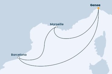 Itálie, Francie, Španělsko z Janova na lodi Costa Smeralda