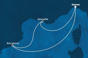 Itálie, Španělsko, Francie z Janova na lodi Costa Favolosa