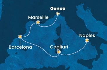 Itálie, Francie, Španělsko z Janova na lodi Costa Toscana