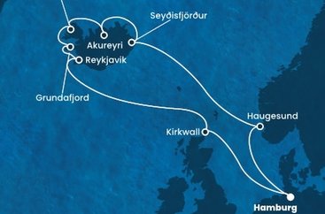 Německo, Norsko, Island, Velká Británie z Hamburku na lodi Costa Favolosa