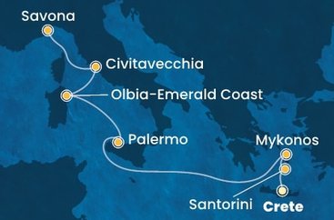 Řecko, Itálie z Heraklionu na lodi Costa Pacifica