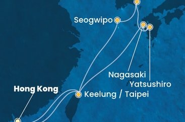 Čína, Tchaj-wan, Jižní Korea, Japonsko z Hong Kongu na lodi Costa Serena