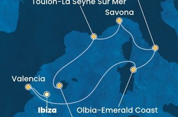 Španělsko, Itálie, Francie z Ibizy na lodi Costa Pacifica