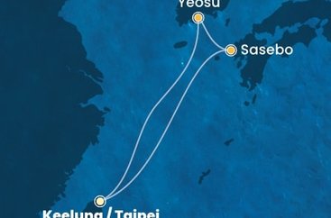 Tchaj-wan, Japonsko, Jižní Korea z Keelungu (Taipeje) na lodi Costa Serena