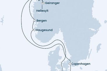 Německo, Dánsko, Norsko z Kielu na lodi Costa Firenze