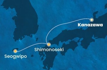 Japonsko, Jižní Korea z Kanazawy na lodi Costa Serena
