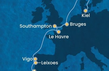 Portugalsko, Španělsko, Francie, Velká Británie, Belgie, Německo z Lisabonu na lodi Costa Diadema