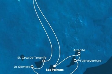 Španělsko, Portugalsko z Las Palmas na lodi Costa Fortuna