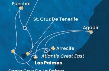 Španělsko, Portugalsko, , Maroko z Las Palmas na lodi Costa Fortuna